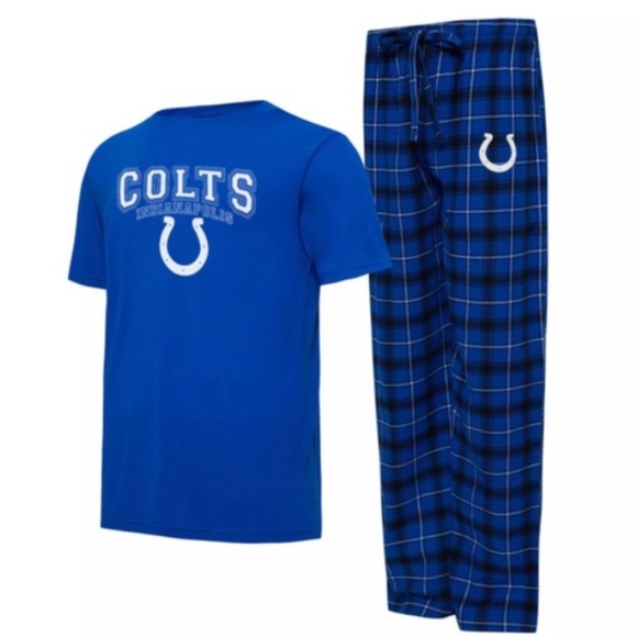 Mens Concepts Sport Royal Black Indianapolis Colts Arctic Pajama Pant Large NW0T - Picture 1 of 10